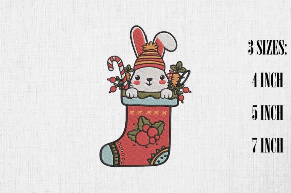 Cute Rabbit Bunny in Christmas Sock Design Review