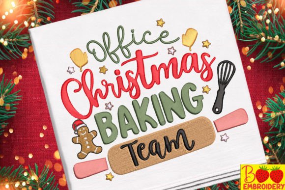 Reviewing Office Christmas Baking Team Embroidery